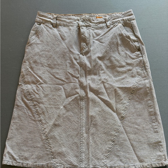 Pilcro and the Letterpress Blue and White A-Line Skirt - Picture 1 of 4